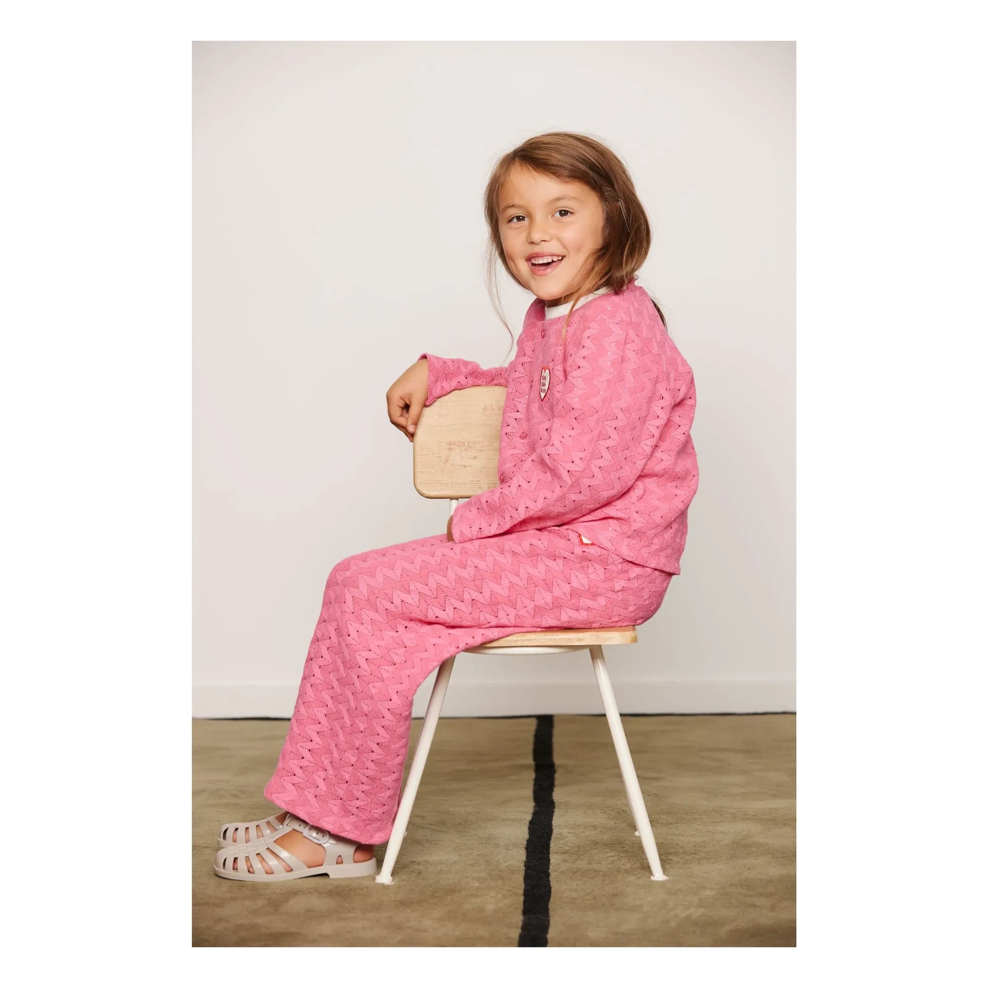 Mini Rodini - Pantalones de encaje de algodón orgánico | Rosa