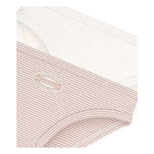 Petit Bateau - Conjunto de 2 Braguitas de Algodón Orgánico a Rayas | Rosa Polvo
