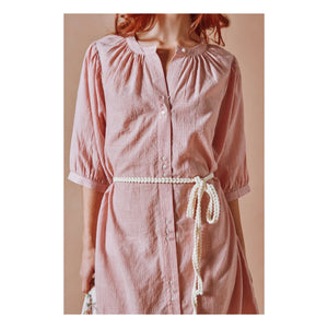 Emile et Ida - Vestido Rosa de Algodón Khadi