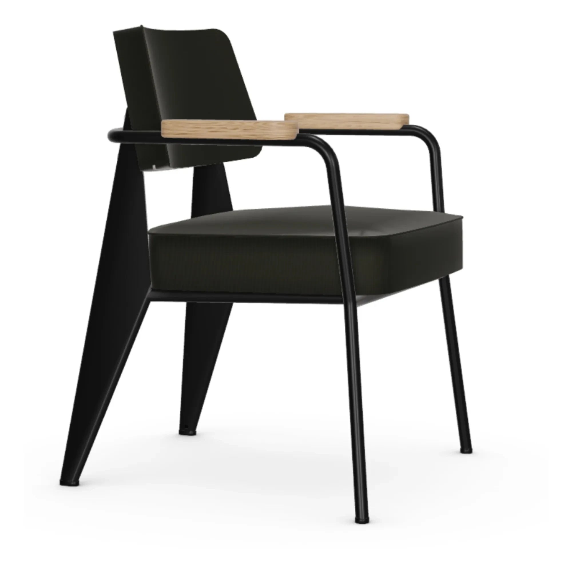Vitra - Silla ejecutiva, base negra - Jean Prouvé | Gris oscuro