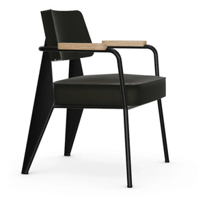 Vitra - Silla ejecutiva, base negra - Jean Prouvé | Gris oscuro