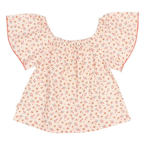 Búho - Blusa de seersucker con estampado floral | Melocotón