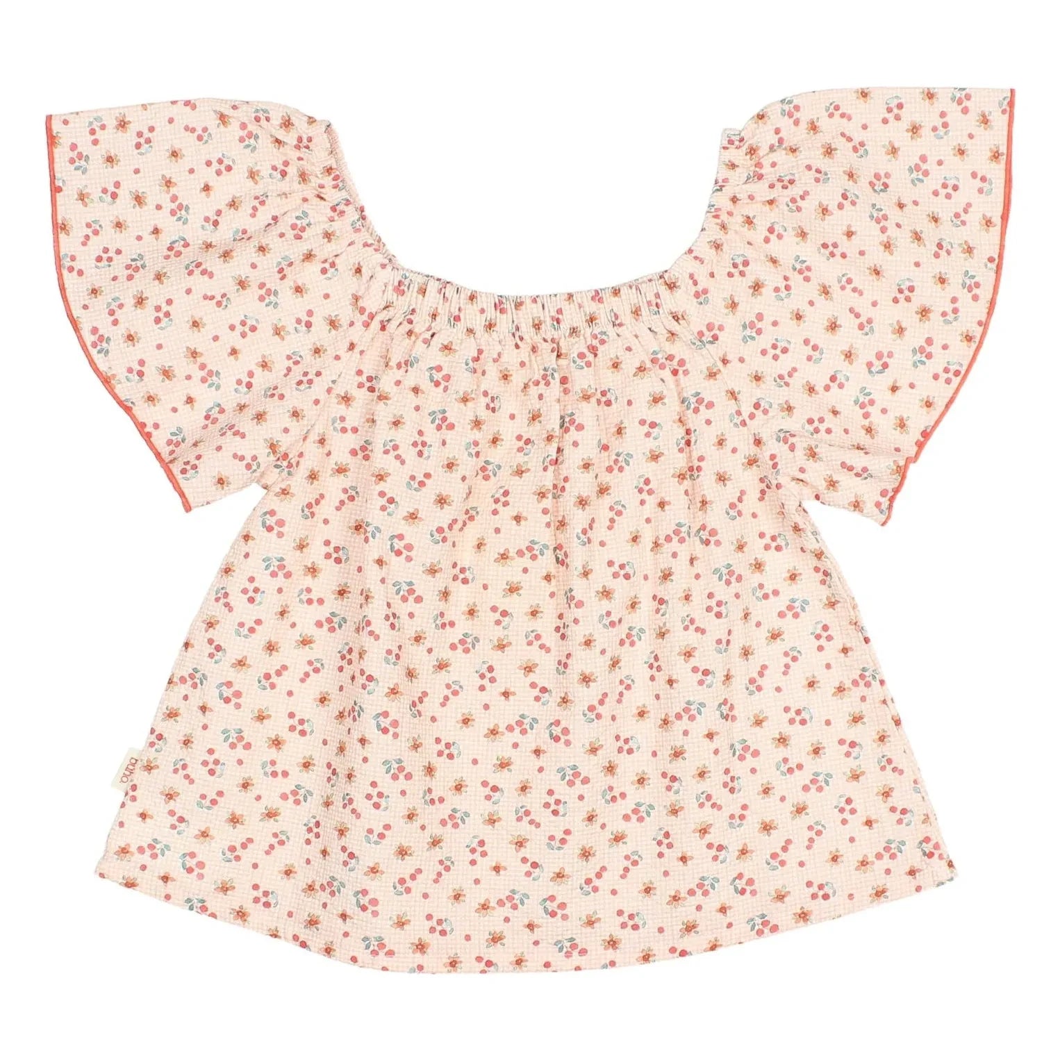 Búho - Blusa de seersucker con estampado floral | Melocotón