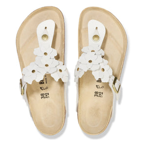 BIRKENSTOCK - Sandalias Gizeh con flores de piel natural | Blanco