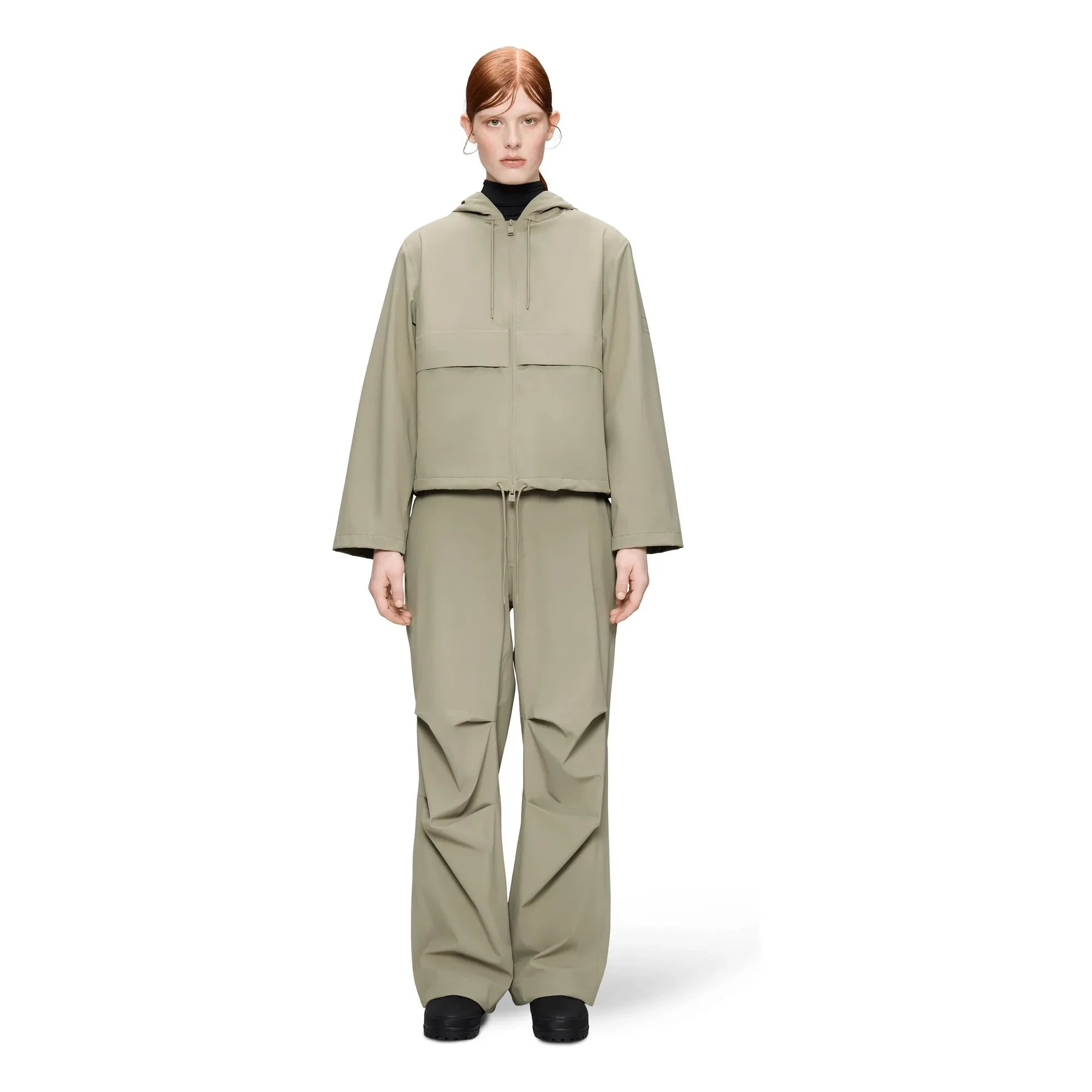 Rains - Chaqueta Corta con Cordón Hardshell W3 | Beige