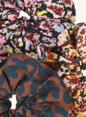 Tumble N'Dry - Set de 3 Scrunchies con Diseño de Flores | Azul
