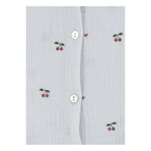 Konges Sløjd - Top de algodón orgánico Coco Cerises | Azul claro