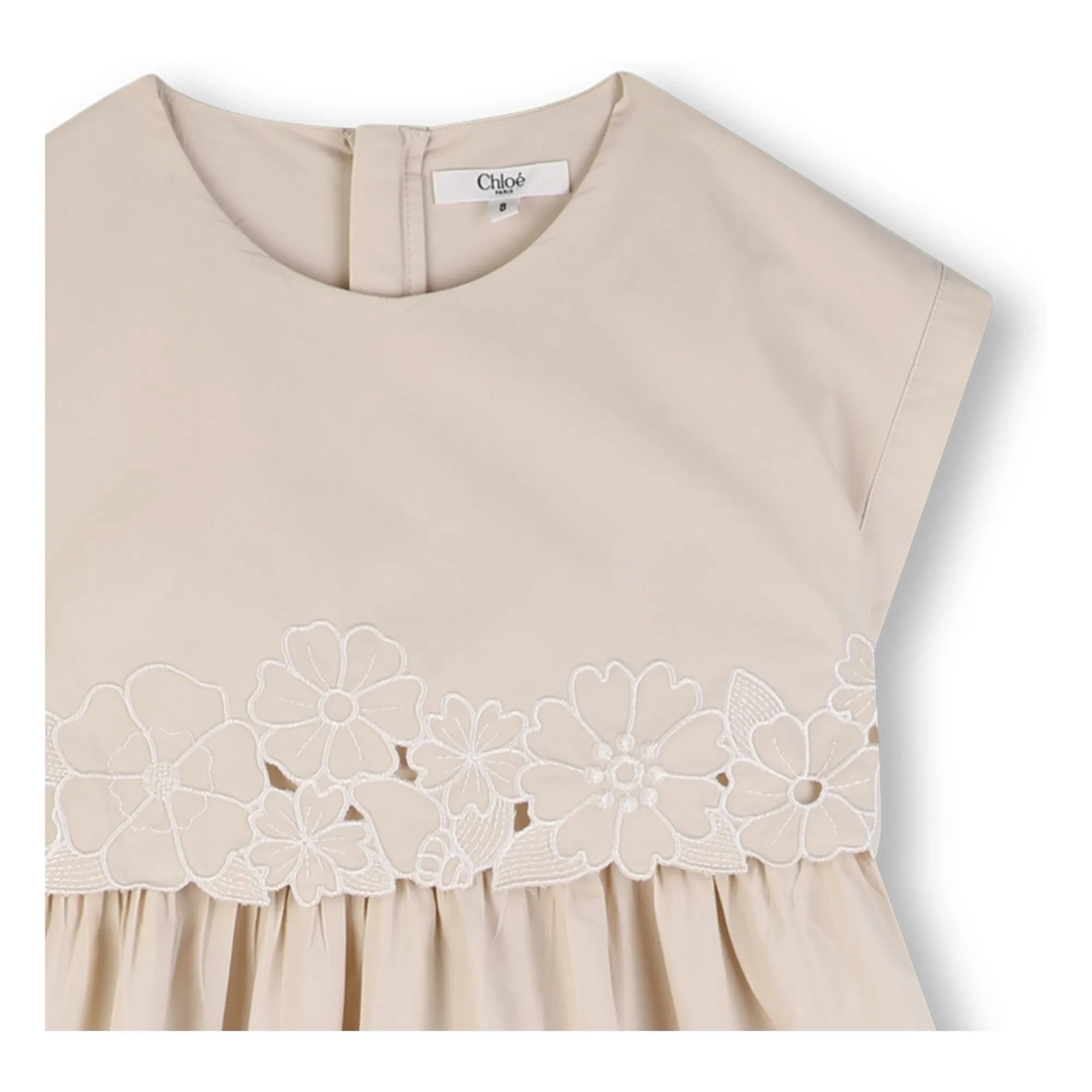 Chloé - Vestido de algodón orgánico bordado | Rosa empolvado
