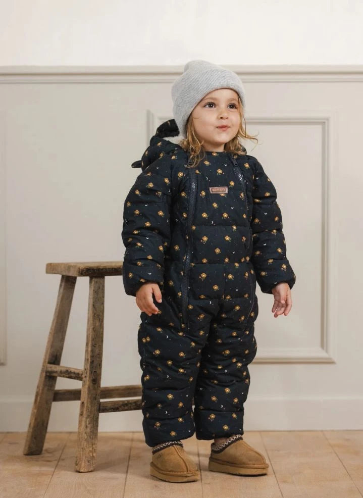 Töastie - Chaqueta Nube Impermeable con Diseño Floral | Azul Oscuro