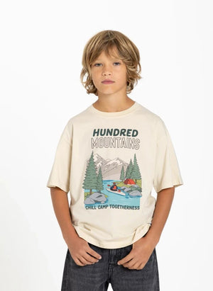 Hundred Pieces - Finn Chill Camp Camiseta de Algodón Orgánico | Beige