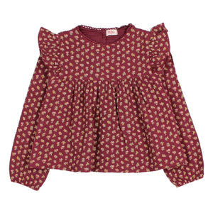 Búho - Blusa Cottage Fleurie Algodón Orgánico | Burdeos