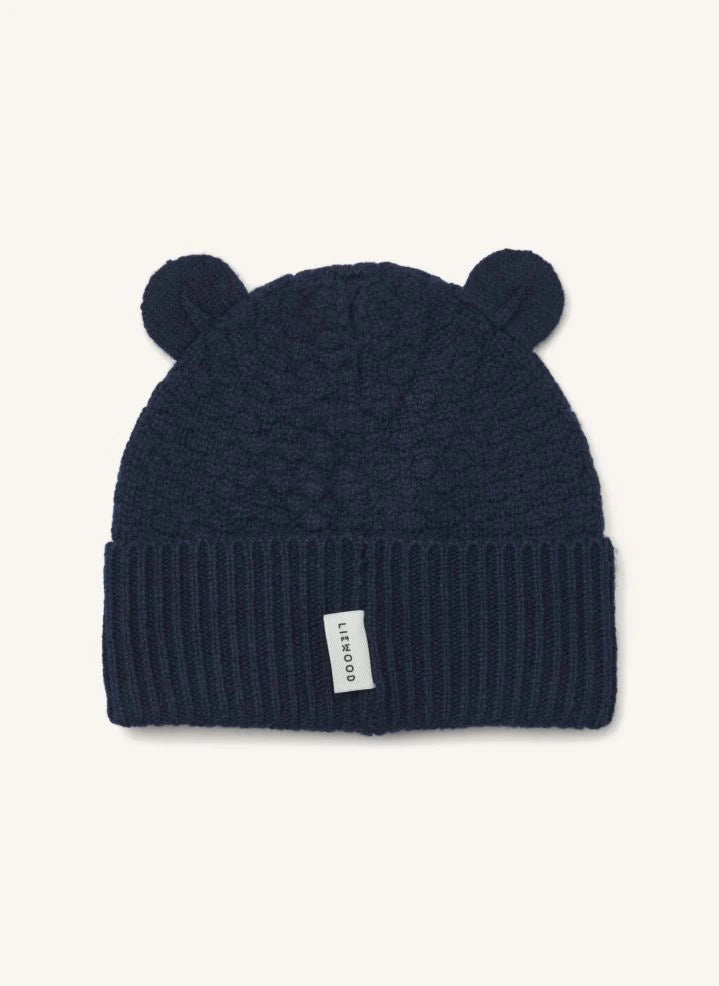 Liewood - Gorro de gato de lana merino Miller | Azul marino