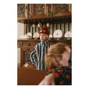 Tinycottons - Chaqueta polar a rayas | Azul petróleo