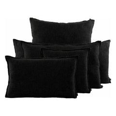 Haomy - Funda de almohada de lino California | Negro