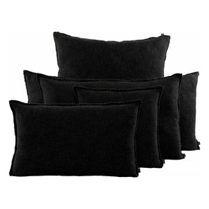 Haomy - Funda de almohada de lino California | Negro