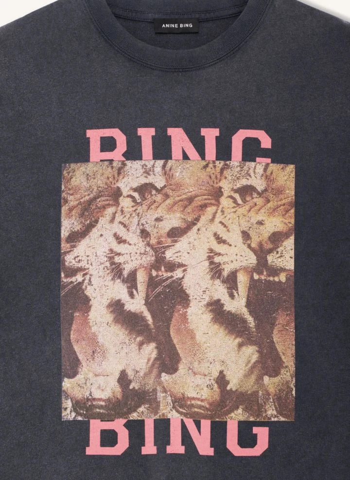 Anine Bing - Cade Tiger Camiseta de Algodón | Negro