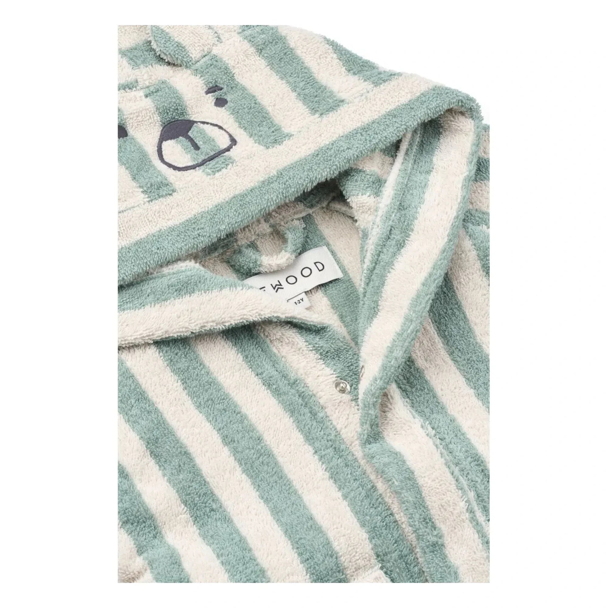 Liewood - Albornoz Lily a rayas color menta/crema