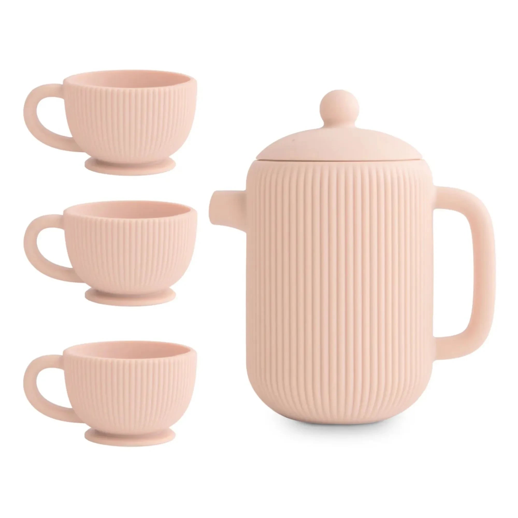 Mushie - Juego de té de silicona | Rosa empolvado