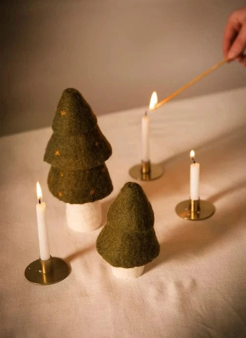 Muskhane - Árboles de Navidad de Fieltro - Set de 2 | Verde Musgo
