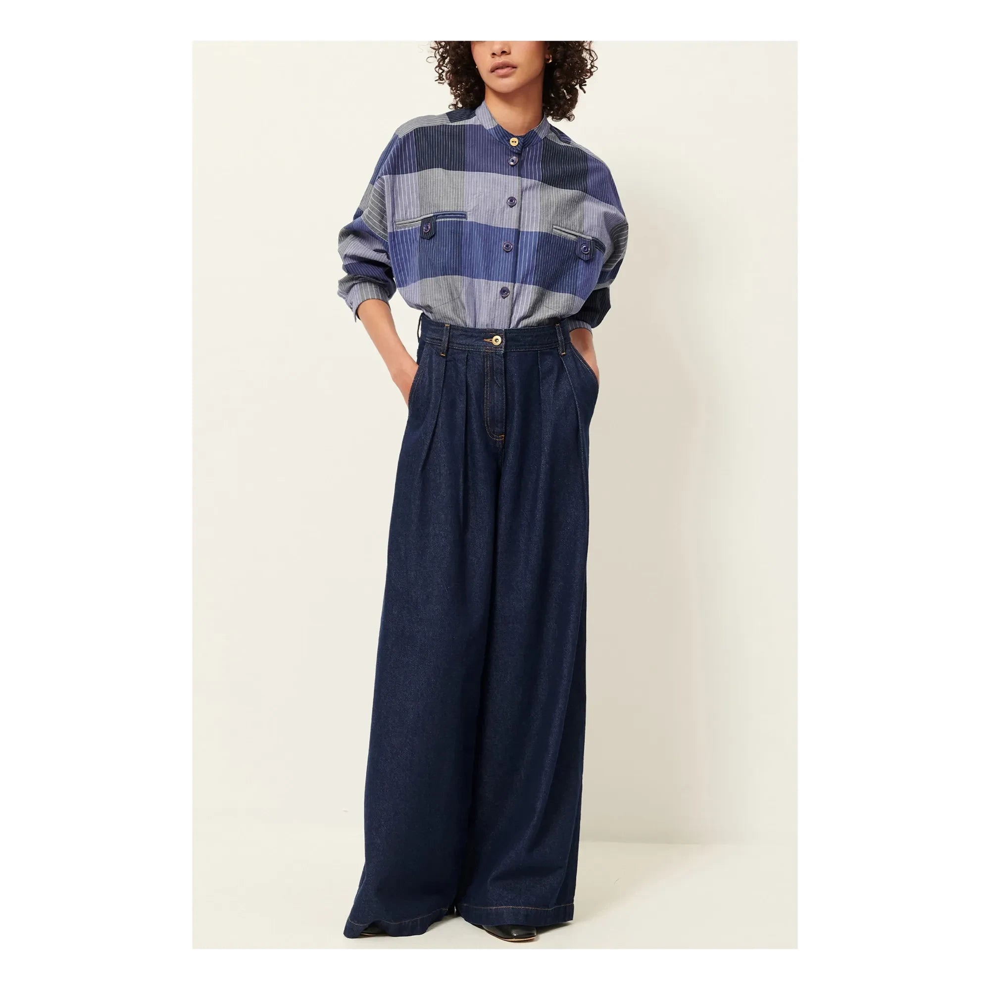 Sessùn - Camisa de algodón Orregia | Azul