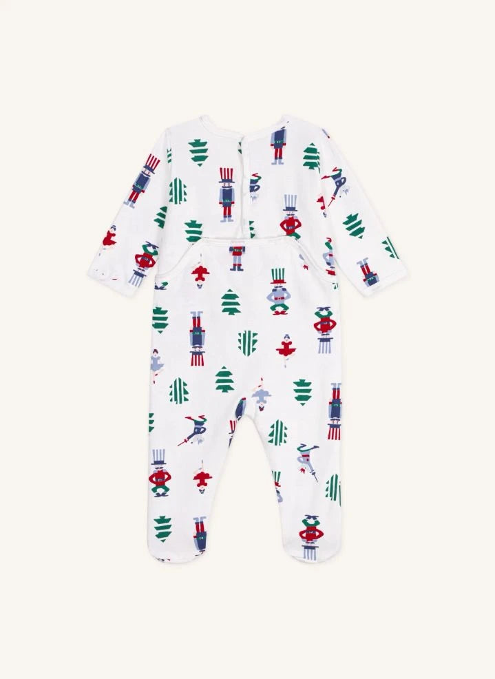 Petit Bateau - Pijamas de Navidad de forro polar de algodón orgánico | Blanco