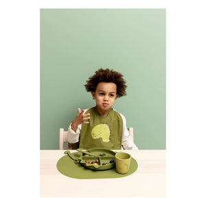 Trixie - Plato con ventosa y compartimentos Mr. Dino | Verde