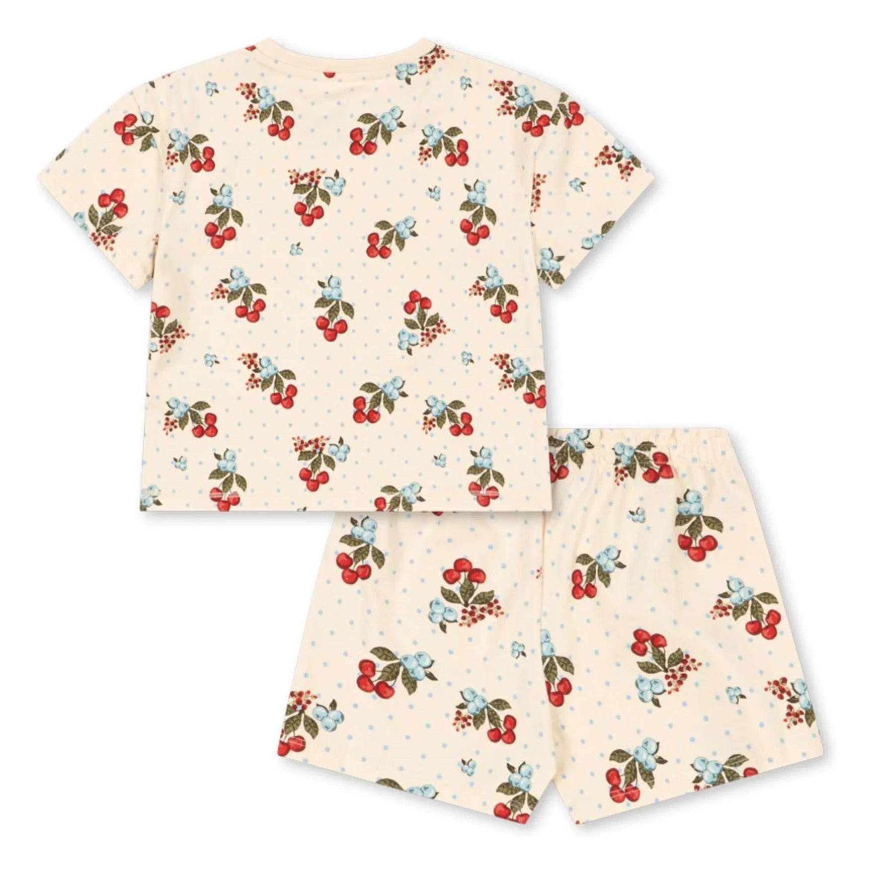Konges Sløjd - Conjunto de camiseta y shorts de algodón orgánico Cerises | Crudo