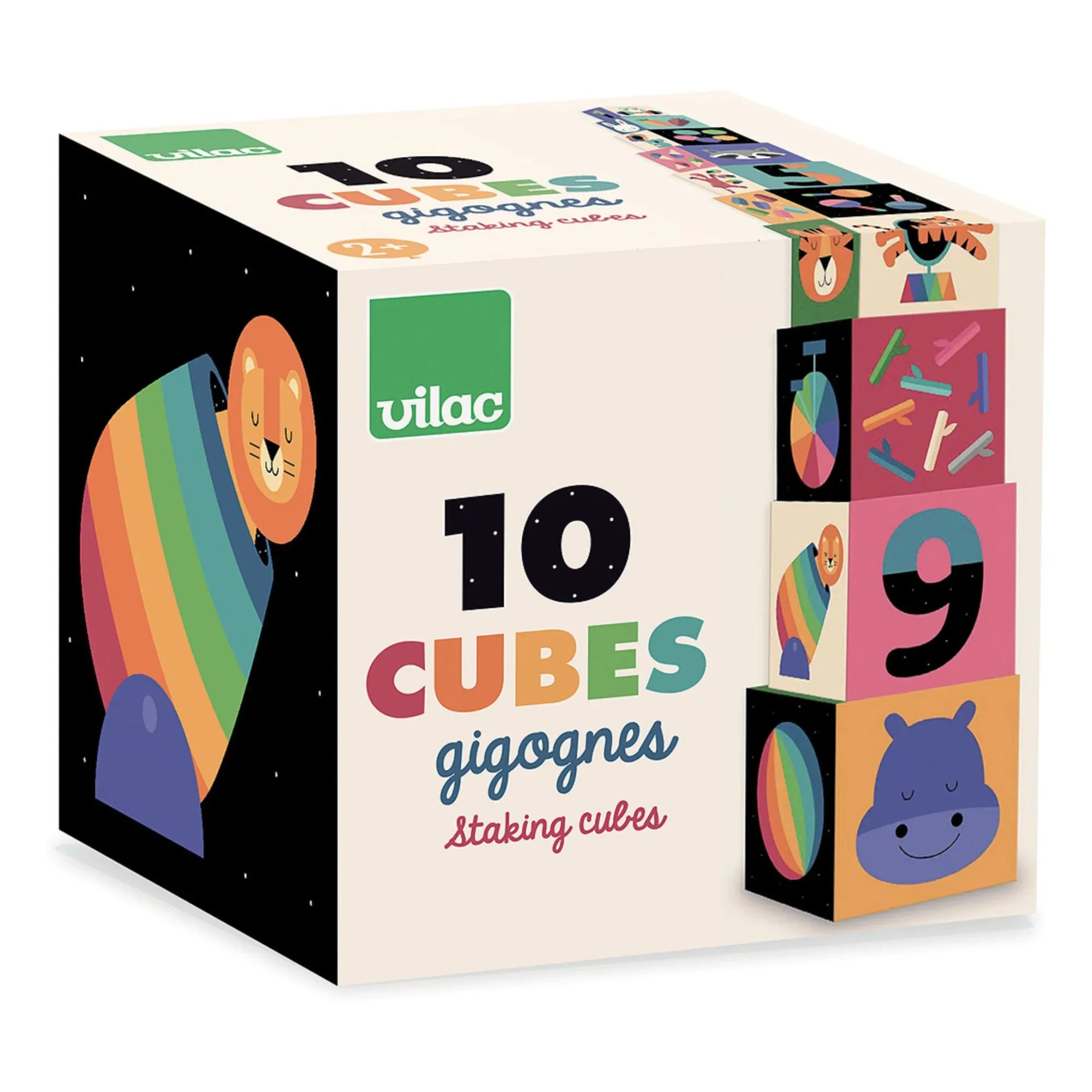 Vilac - Cubos apilables de arcoíris
