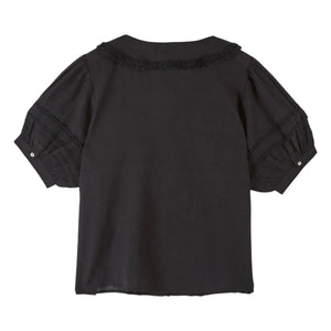 Emile et Ida - Blusa de algodón con encaje vintage | Negro