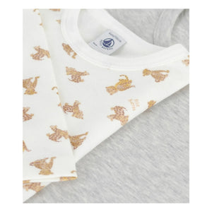 Petit Bateau - Conjunto de 2 camisetas Cheetah | Blanco