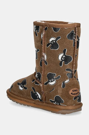 Emu Australia Shaun the Sheep Print Botas de nieve de ante para niños