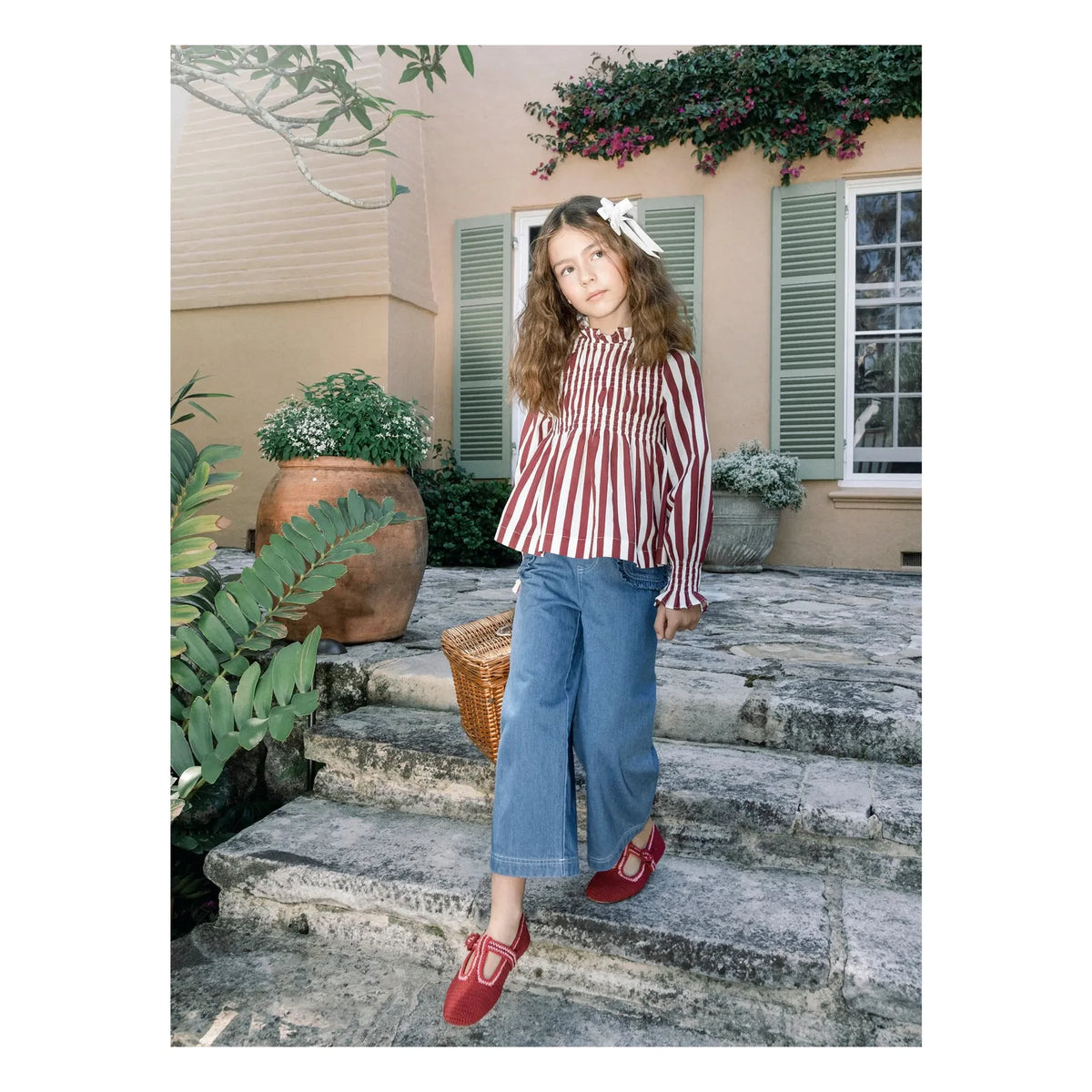 Tutu du Monde - Blusa a rayas Laurel | Borgoña