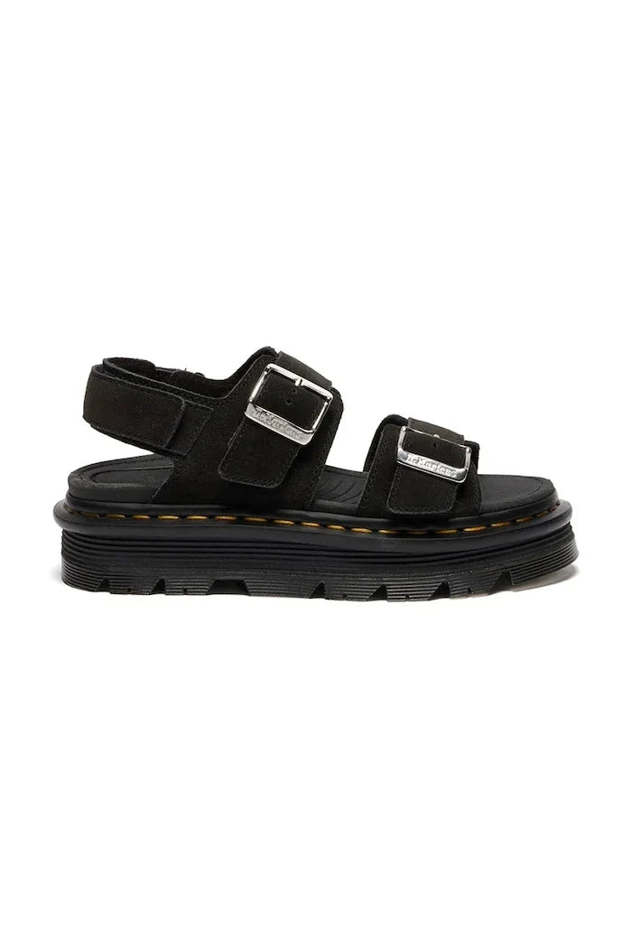 Sandalia de plataforma de ante para mujer Dr. Martens modelo ZebZag