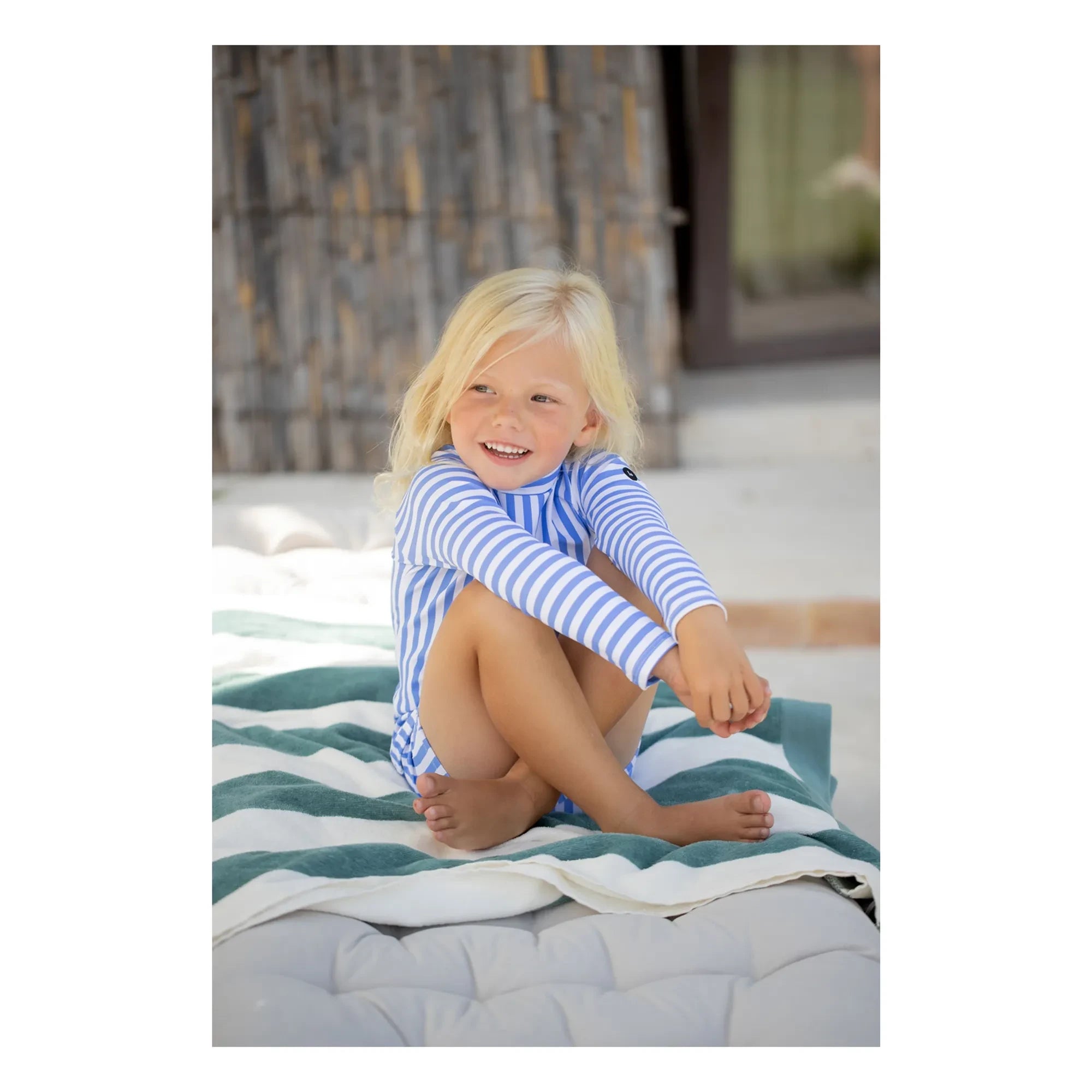 1+ in the family - Short de baño a rayas Morell | Azul claro