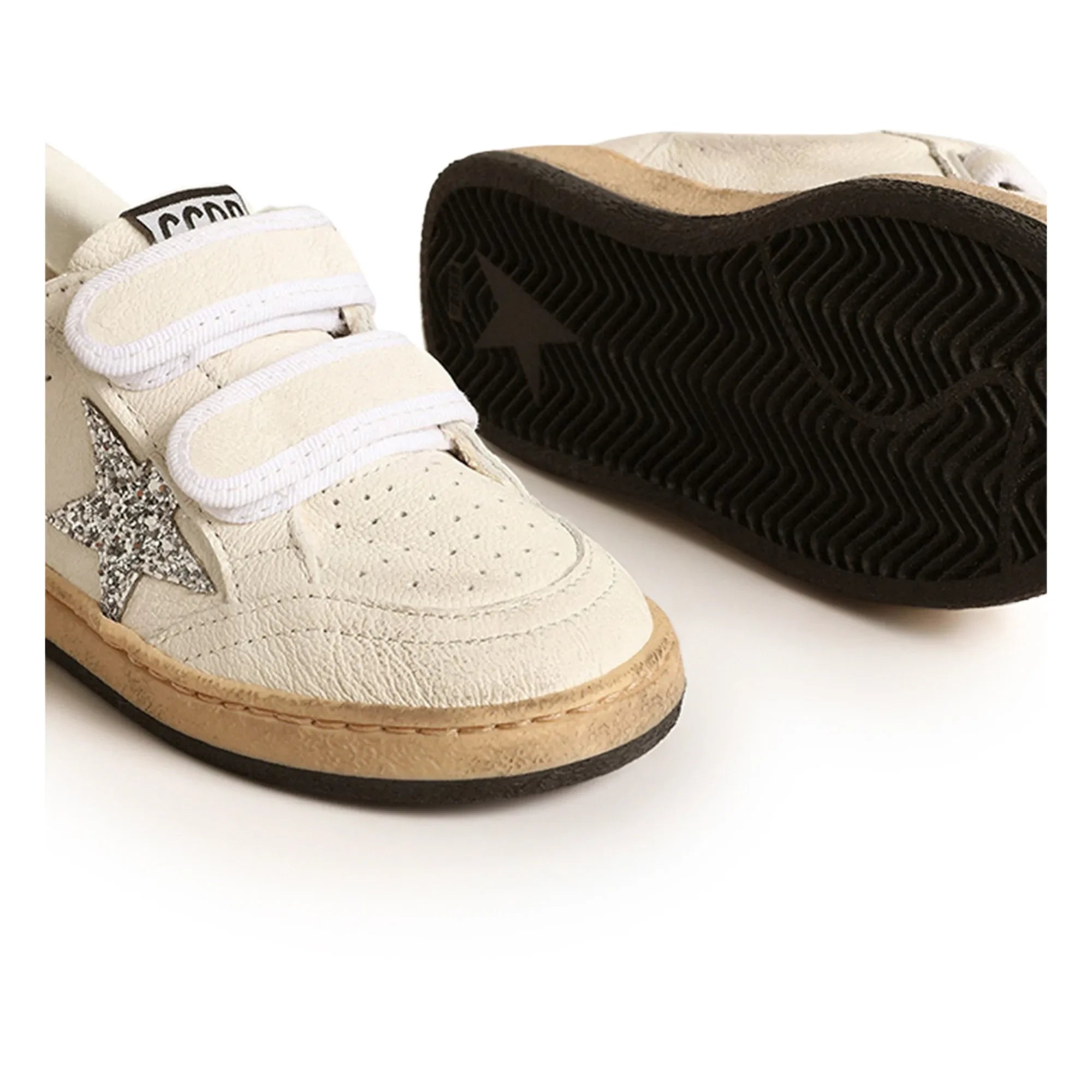 Golden Goose - Zapatillas con cierre de velcro y purpurina Ballstar | Plateado