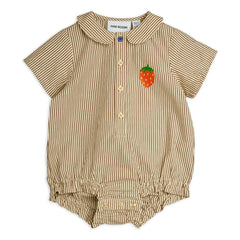 Mini Rodini - Mono de popelina de algodón orgánico a rayas | Marrón