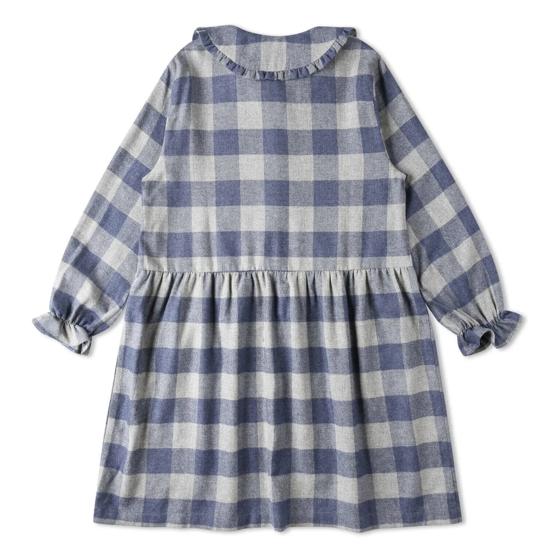 Matona - Carreaux Flanel Tencel Elbise | Mavi