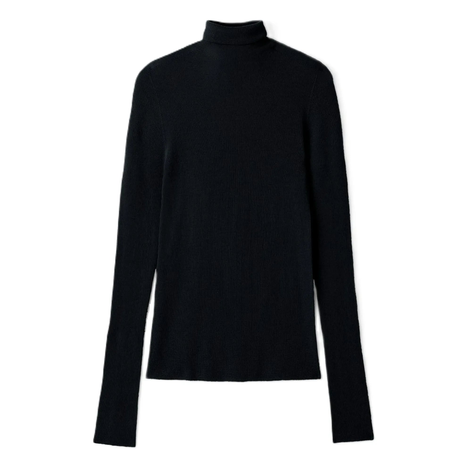Bompard - Suéter de cuello alto sin costuras de cachemir ultrafino | Negro