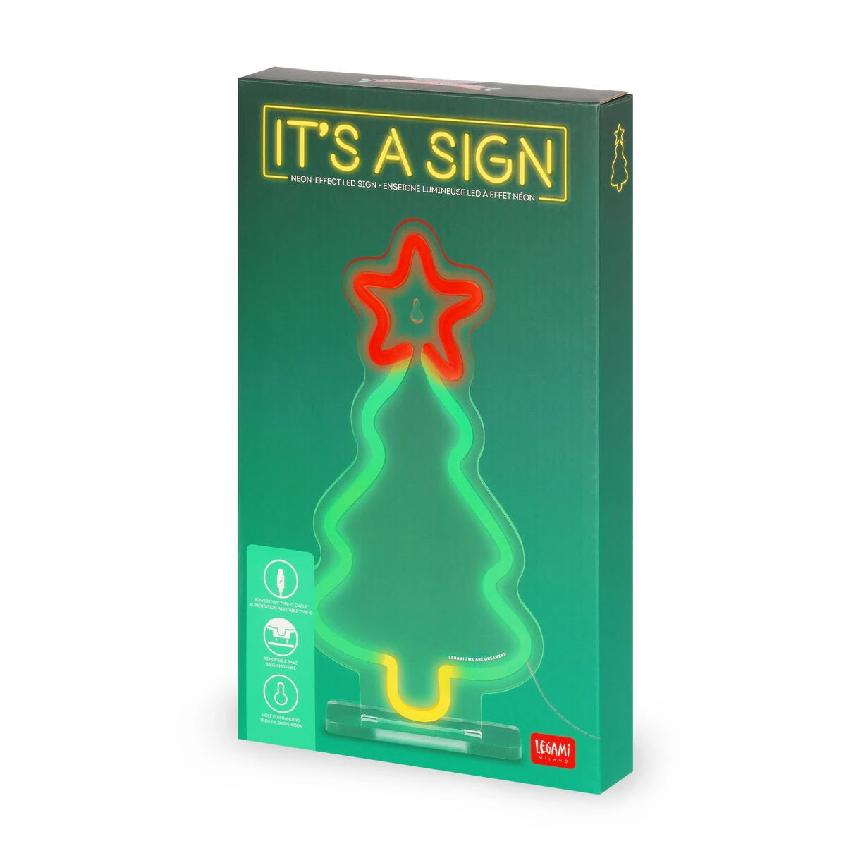 Legami - Lámpara LED de efecto neón - Árbol de Navidad - Es un signo
