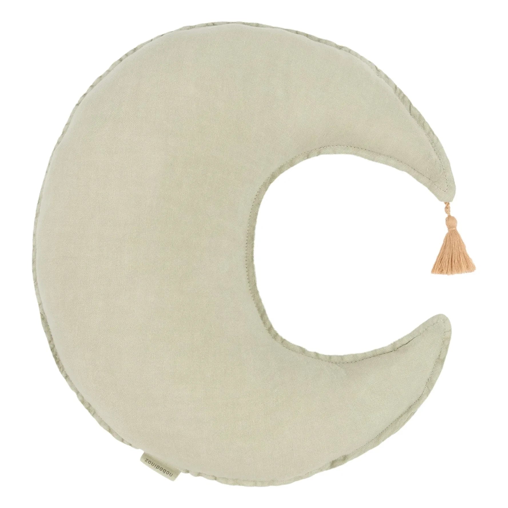 Nobodinoz - Cojín Luna - Lino Francés | Verde Matcha