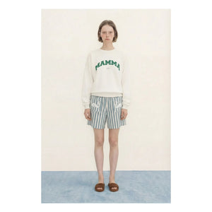 The Tiny Big Sister - Keten y algodón cisne shorts | Azul