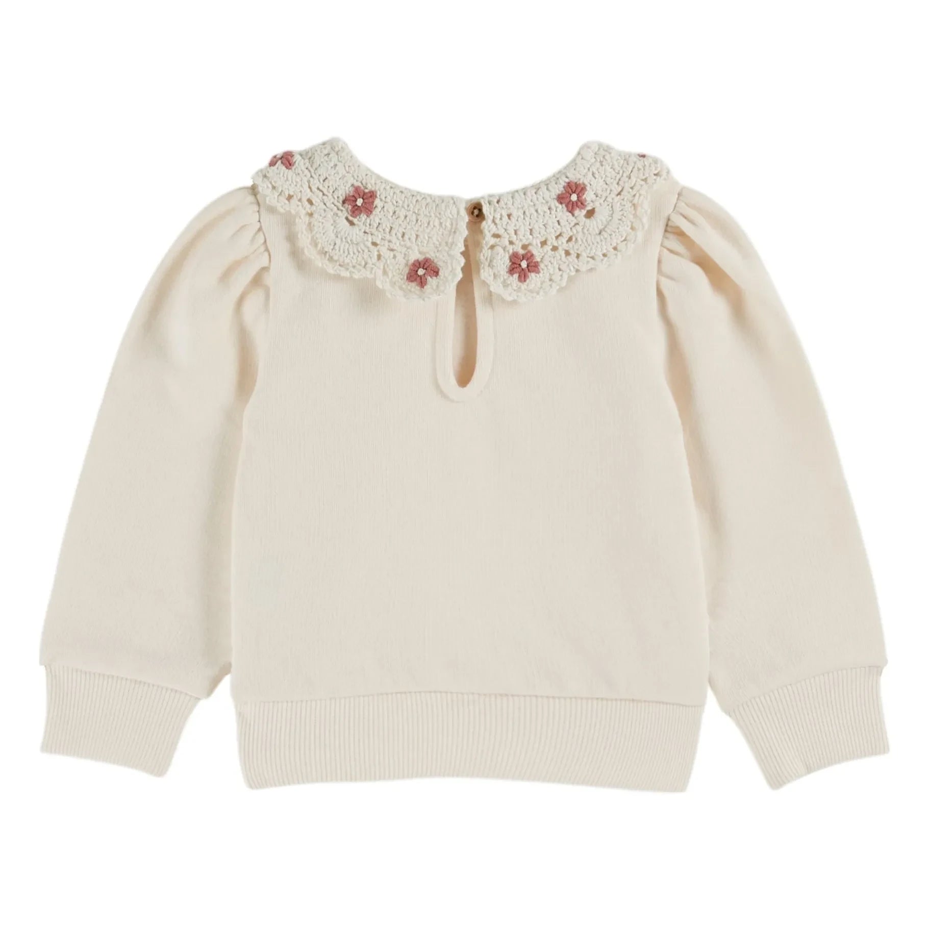 Emile et Ida - Claudine Yaka Sweatshirt Organik Pamuk | Krem
