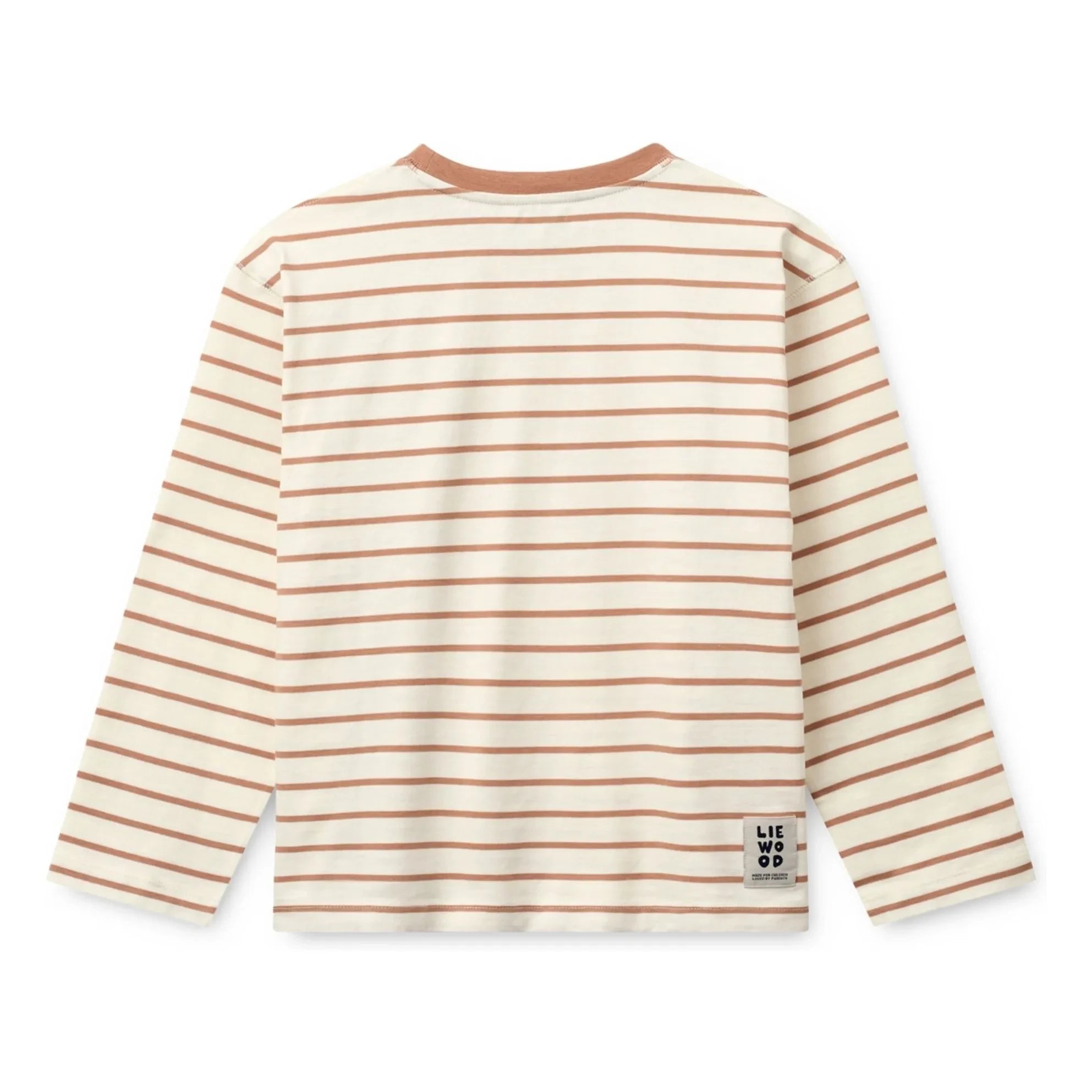 Liewood - Camiseta Tyler a rayas con corazón de algodón orgánico | Melocotón