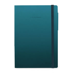 Legami - Cuaderno con Páginas Blancas y Funda Suave Monocromática - Teal Profundo - Mi Cuaderno
