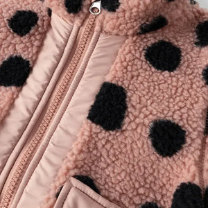 Liewood - Chaqueta Noam estilo sherpa con estampado de leopardo hecha de fibras recicladas | Rosa