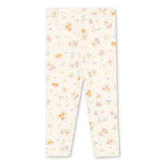 Konges Sløjd - Mallas de canalé de algodón orgánico con estampado floral Minnie | Crudo