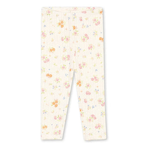 Konges Sløjd - Mallas de canalé de algodón orgánico con estampado floral Minnie | Crudo