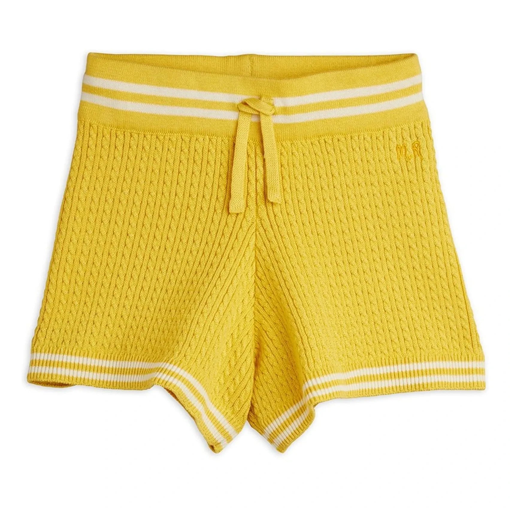 Mini Rodini - Pantalones cortos de punto de algodón orgánico | Amarillo