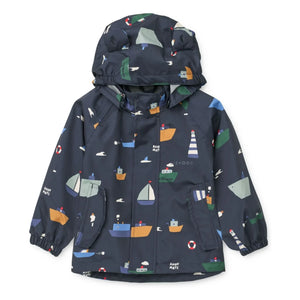 Liewood - Conjunto de lluvia de fibra reciclada Manu Bateaux | Azul marino