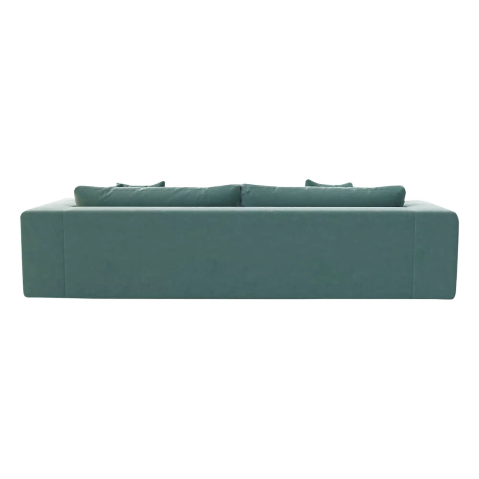 Panac Edition - Sofá ligero Bellechasse de 4 plazas, terciopelo crudo - 260 cm | Verde Musgo